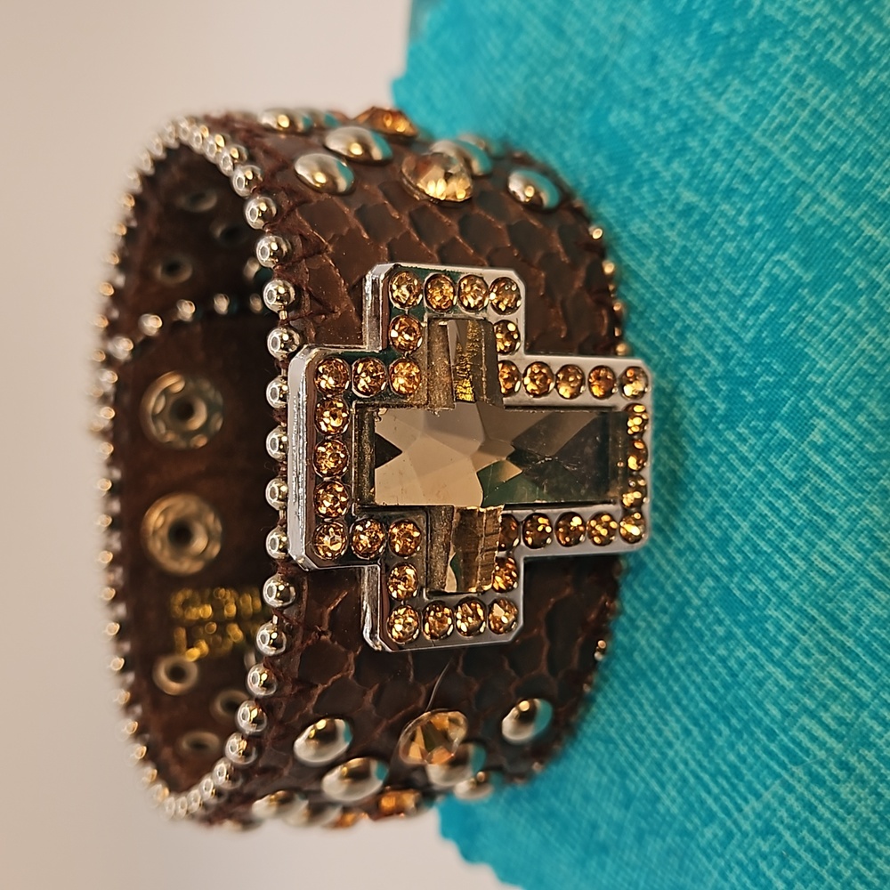 Leather Cross Bracelet